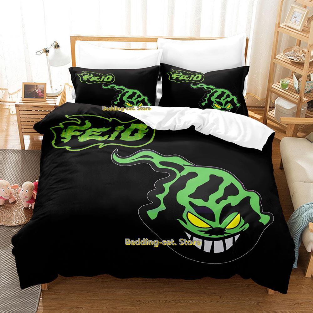 

Постельное белье Ferxxoo Feid Комплект Односпальный Полуторный Двуспальный Кинг-сайз Комплект для кровати Взрослый Детский Спальня Комплекты пододеяльников 3D-принт Аниме Простыня EU Single(135x200cm)