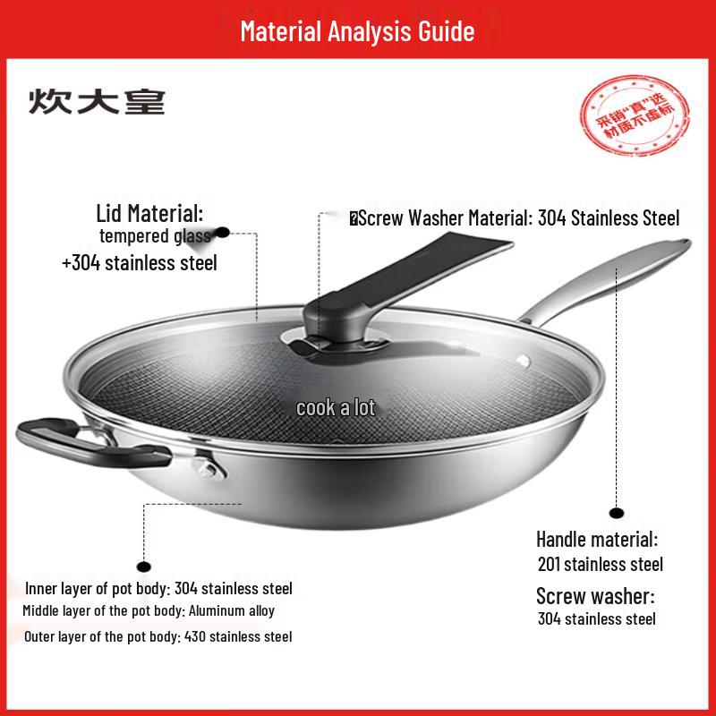 COOKER KING 34 см Нержавеющая сталь 304 Антипригарная вок