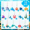 Decorações Espirais Penduradas de Animais Marinhos, 32 Peças Decoração de Espirais Penduradas Submarinas, Espirais Penduradas Decoração Espiral Submarina para Festa com Tema Oceano