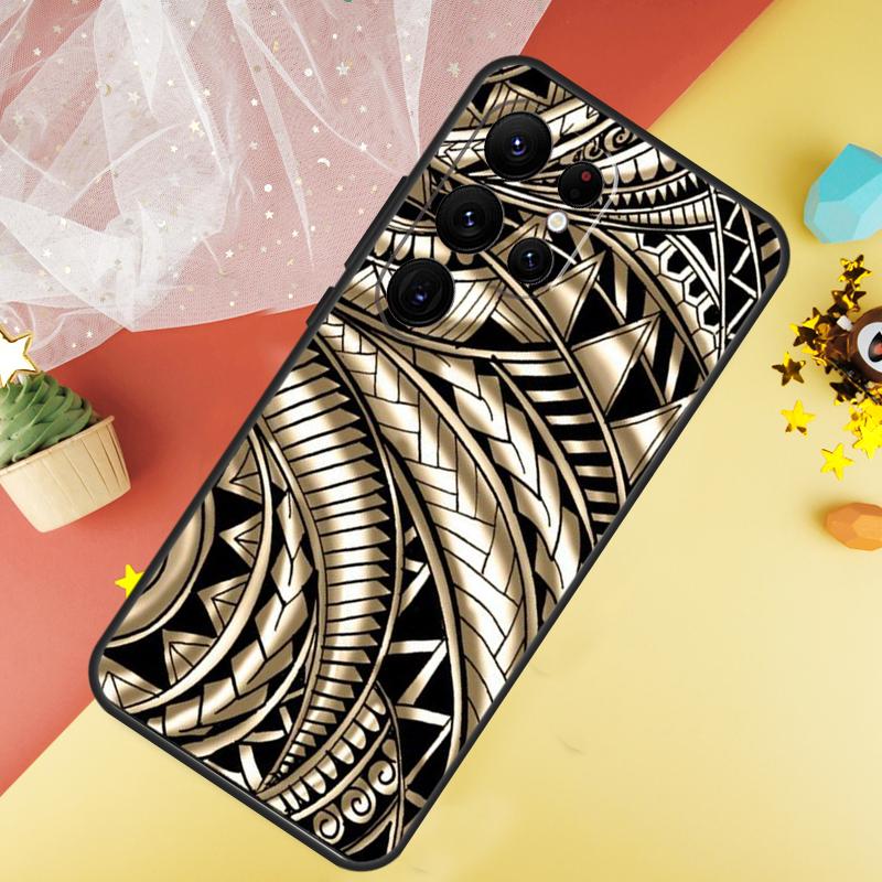 Maori Samoan Polynesian Tribal Phone Case For Samsung Galaxy S25 FE S23 S21 S20 S22 S24 Ultra S9 S10 Plus Cover Coque