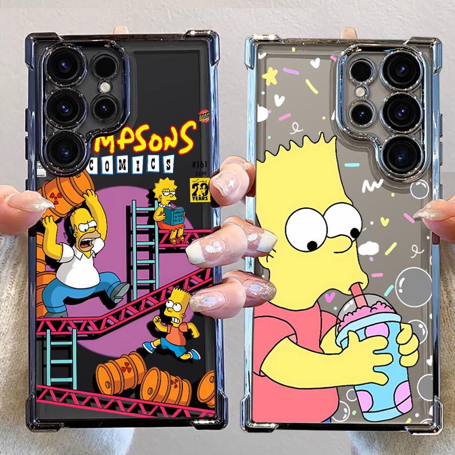 Custodia Cartoon The Simpsons Bart per Samsung Galaxy S23 Plus S20 FE S21 S24 S25 Ultra S22 Cover Morbida per Telefono