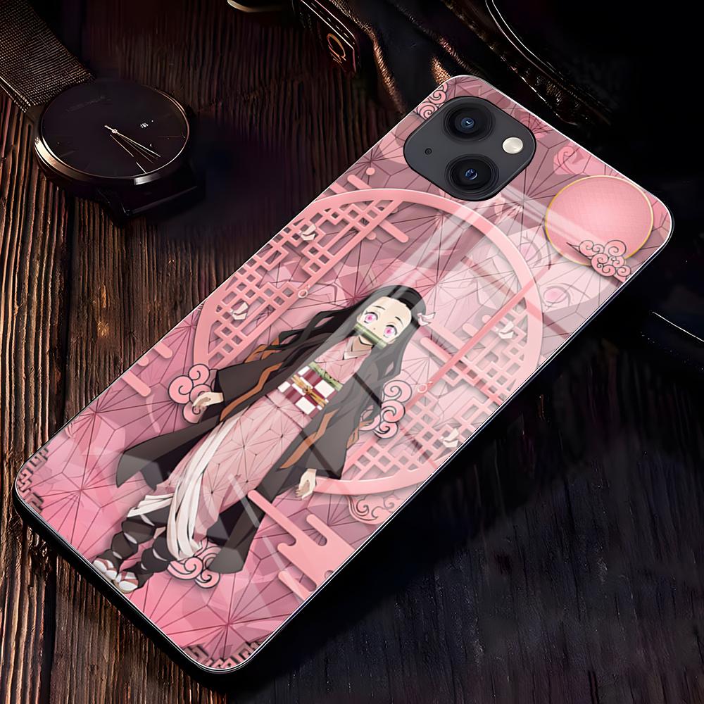 A-Demon S-Slayer NezukoES KamadoS Phone Case For IPhone 17 Pro Max 16 15 14 Pro Max 13 11 X Xs Xr 8 7Plus Glass Cover