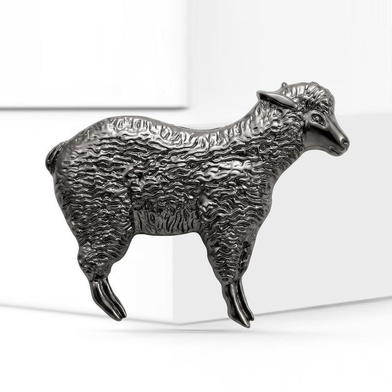 Trendy Rhinestone Enamel Sheep Brooches For Women Unisex Elegant Zodiac Animal Pins Casual Party Jewelry Accessories Gifts