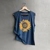 Stylish And Comfortable Women Sleeveless Top With Eye-catching Sunflower Design