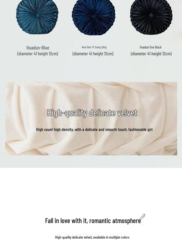 Nordic Pumpkin Pleated Round Throw Pillow Cushion for Sofa & Living Room