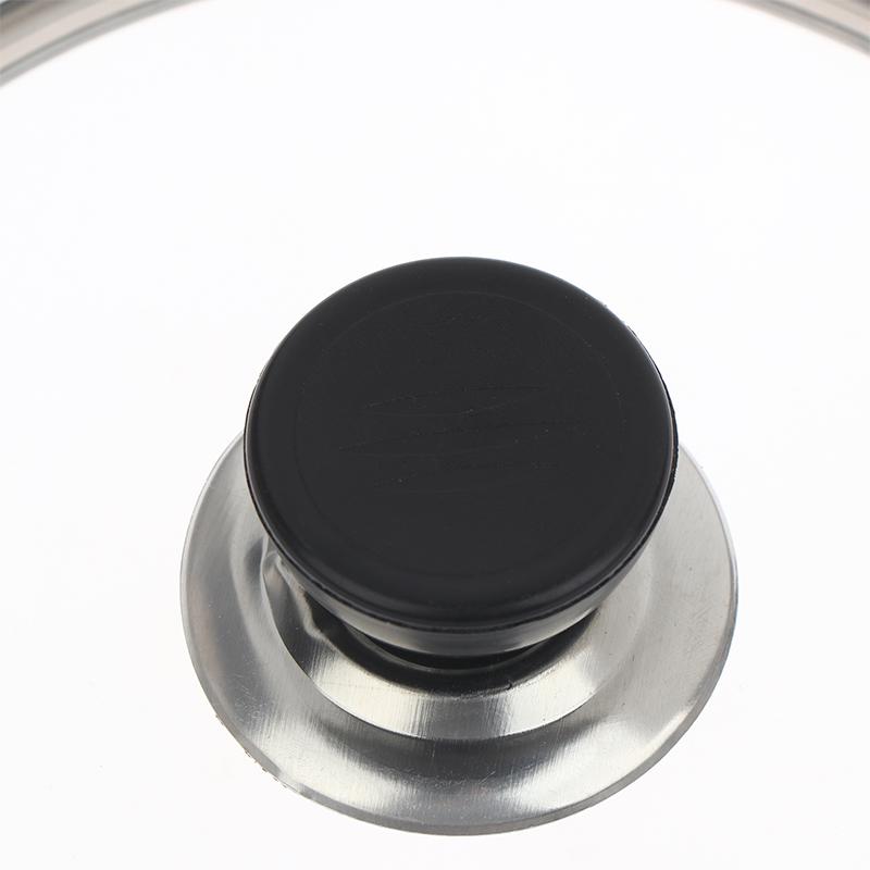 Visible Pot Cover Tempered Glass Pot Lid Stainless Steel Rimmed Pan Lid Spill Shatter-Proof Round Chef Glass Cover