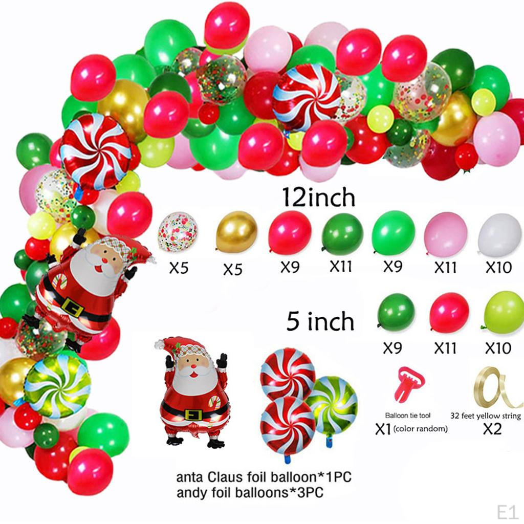 90x Arch Kit Confetti Latex Balloons w/Knotter DIY Balloon for Christmas Party Supplies