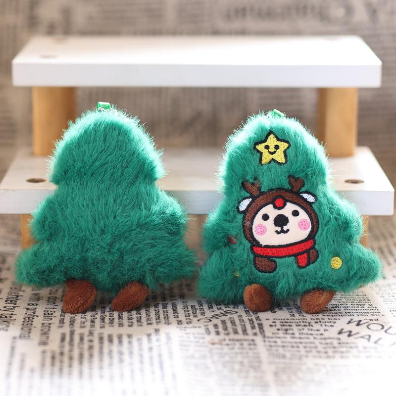 

Cute Cartoon Plush Christmas Tree Doll Pendant Creative Backpack Hanging Ornament Decorative 1pc