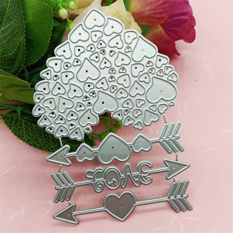Liebe Gott Pfeil Kunst Muster Metall Stahl Stanzformen Schablonen Scrapbooking Handwerk sterben 3D DIY Festival Kartenherstellung