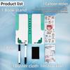 Kids Book Stand for Reading, Hands Free, Foldable and Portable Desktop Book Holders, Display, Adjustable Page Clips for Textbook, Tablet, Mobile