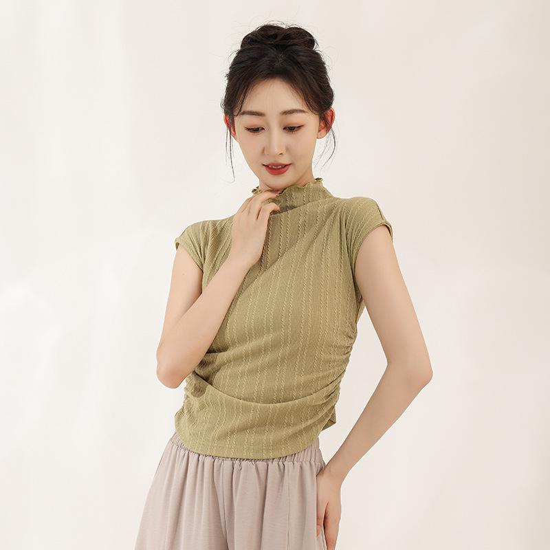 

Женский топ с полувысоким воротом облегающего кроя для занятий классическими и современными танцами Medium