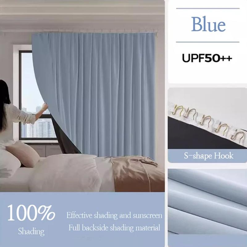 

Плотные шторы, затемняющие шторы для спальни, шторы с крючками, защита от солнца для балкона, перегородки для гостиной, уединенные шторы W120cm X H200cm