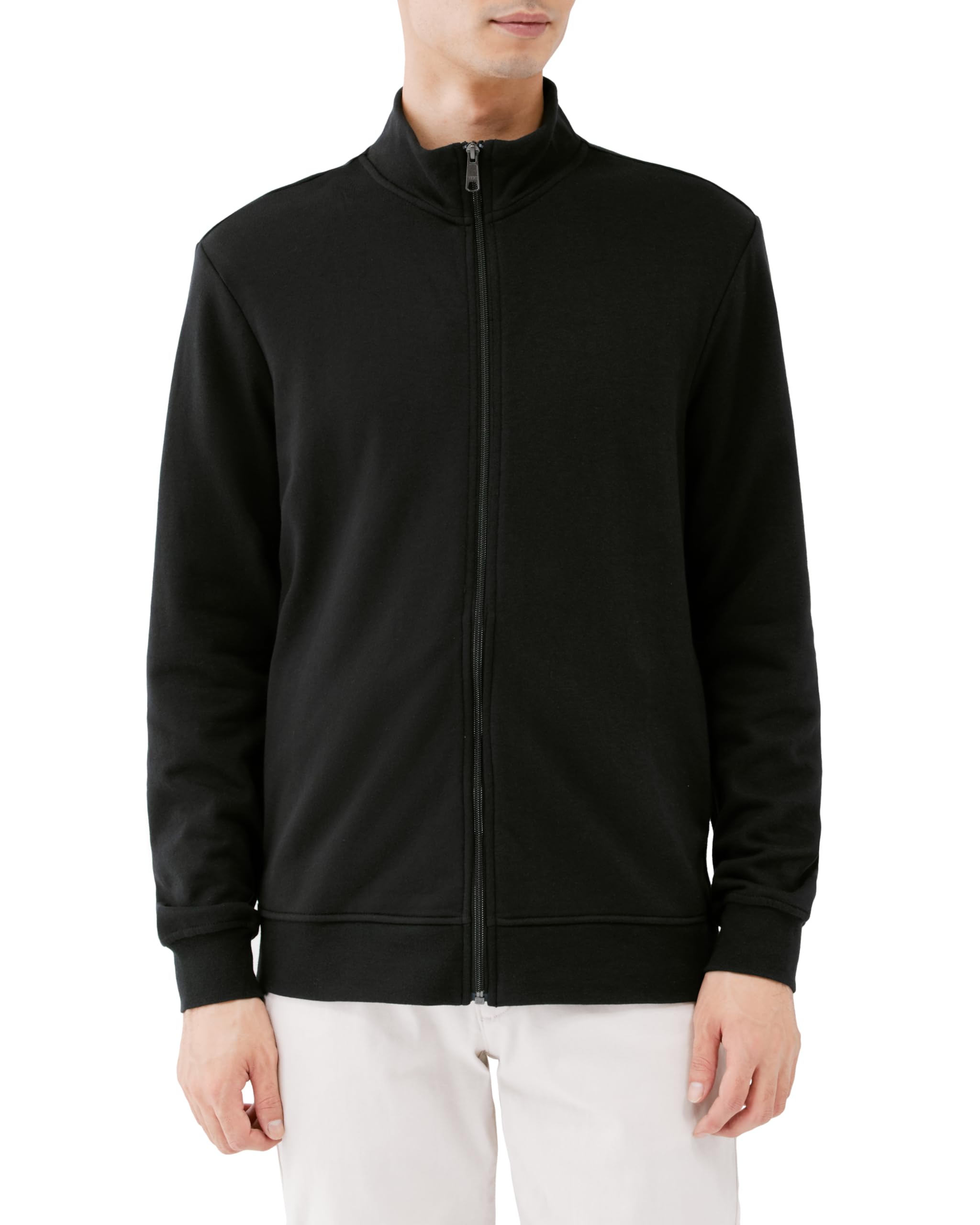 

Amazon Essentials Men s Lightweight Zip-Up Mock Neck French Terry Sweatshirt, Black, Size XL