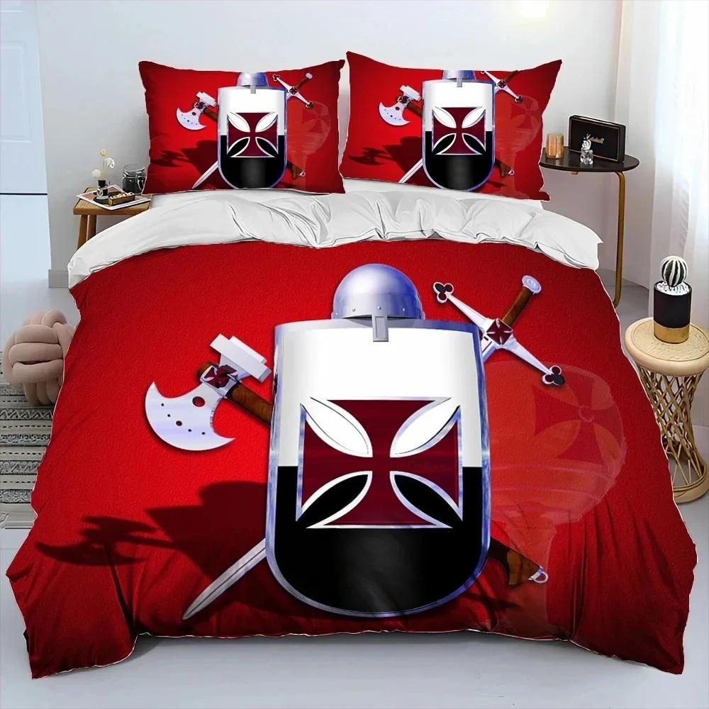 Cavalier Knight Templar Crusaders Comforter Bedding SetDuvet Cover Bed Set Quilt Cover Pillowcaseking Queen Size Bedding Set