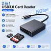 USB-C 3.0 2-in-1 ABS Card Reader, 5Gbps SD 4.0/TF Micro SD 4.0 USH II Reader Up To 312MB/s