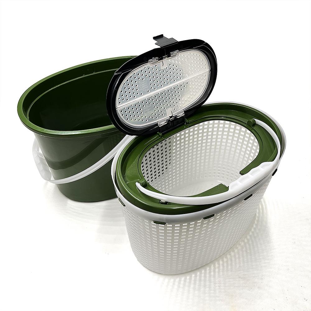 

Двухслойное ведро для живой рыбы для рыбалки и отливных луж - Снаряжение для рыбалки на открытом воздухе и ведро для мальков Small 31x21x20cm