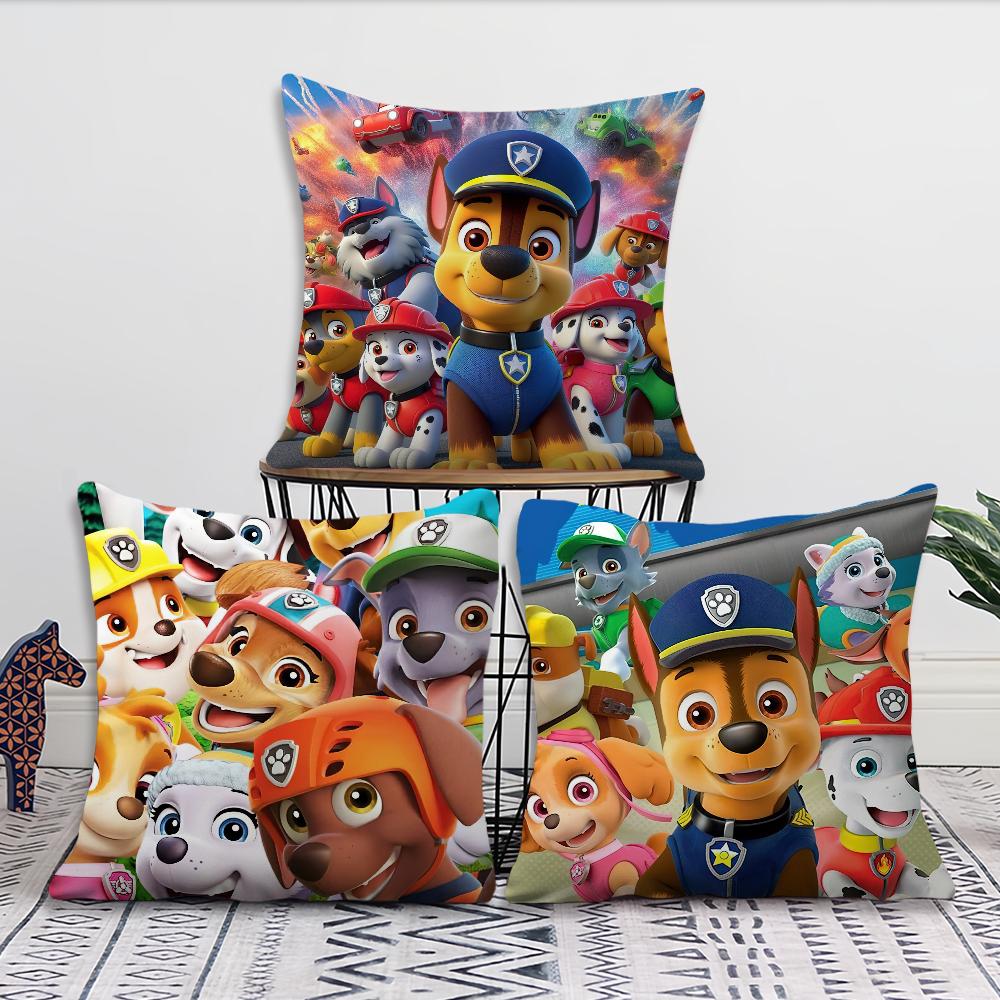 Cartoon P-Paws P-Patrol Pillow Case Living Room Accent Couch Back Support Square Lounge Restful Nap Companion