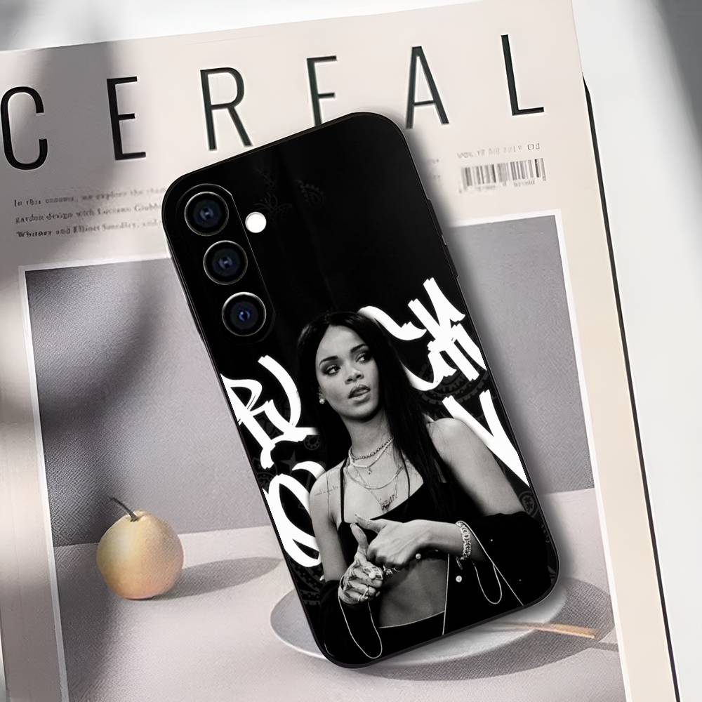 Singer R-Rihanna Phone Case For Samsung Galaxy A73,A72,A71,A70,A53,A52,A51,Soft Silicone Black Cover