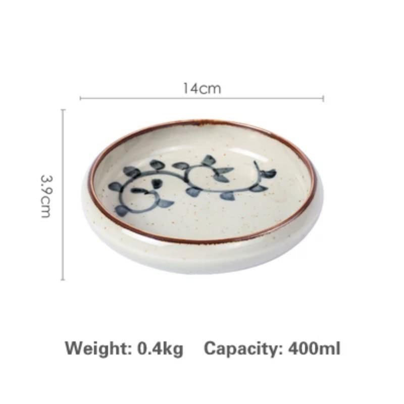 14cm  sell Creative retro ceramic sushi dishes tray Sauce Chili pepper snacks small dishes gold plates set dinner dishes sets