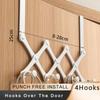 Scalable Hook Behind The Door Carbon Steel No Punching Required Cabinet Coat Hook Waterproof Wear-resisting Bedroom Storage Rack