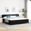 vidaXL Lit Sommier Tapissier Avec Matelas Noir 200x200 Cm Tissu 3340047