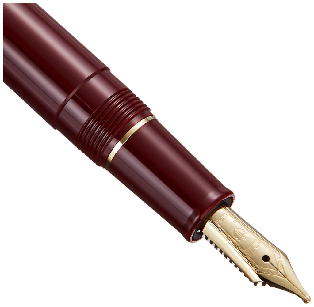 Sailor Fountain Pen Profit Casual Gold Trim Red Zoom 11-0570-730