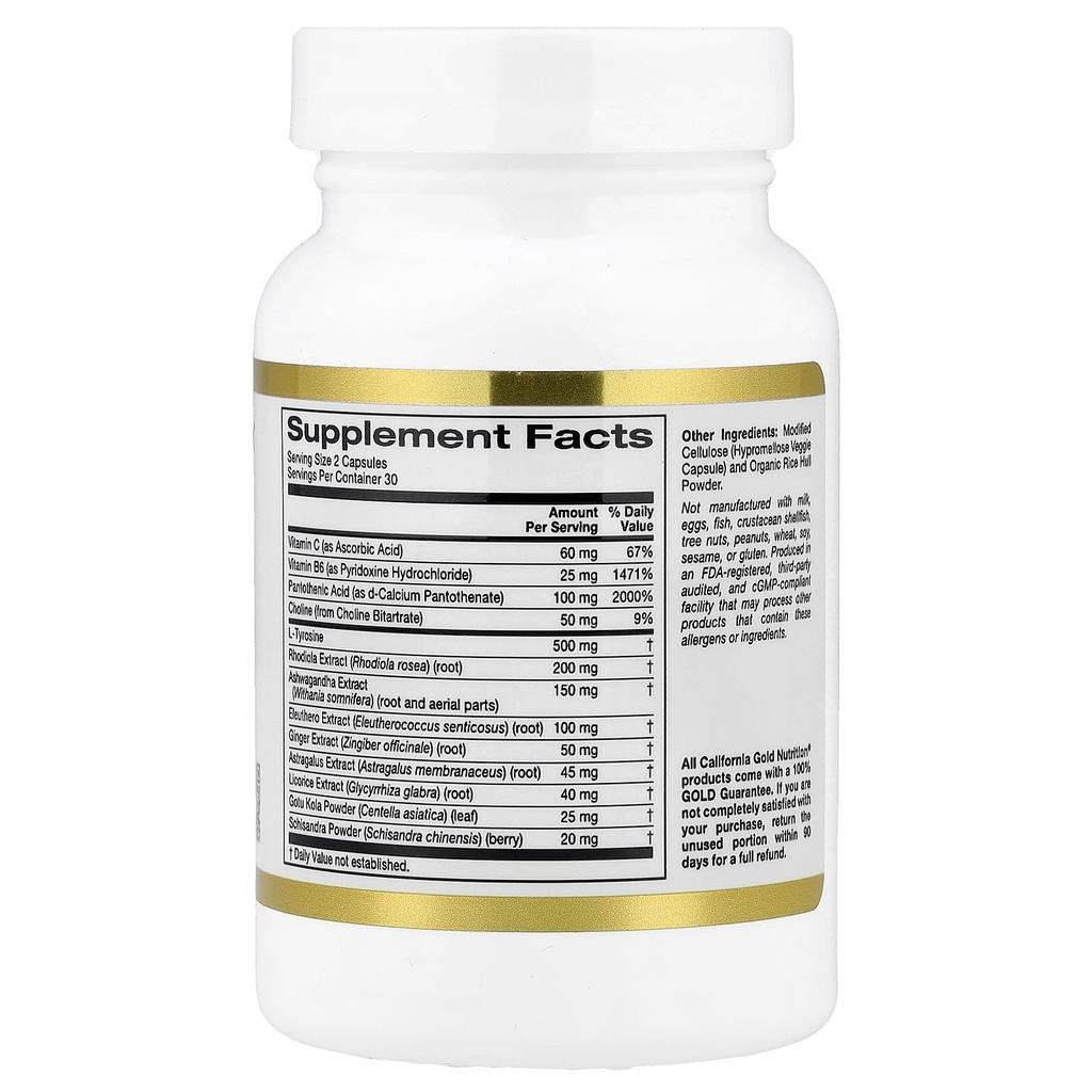 Super Nutrition Adrenal Support, 60 Veggie Capsules