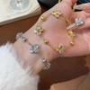 Vintage French Rhinestone Flower Beaded Bracelet: Elegant Light Luxury Versatile Jewelry