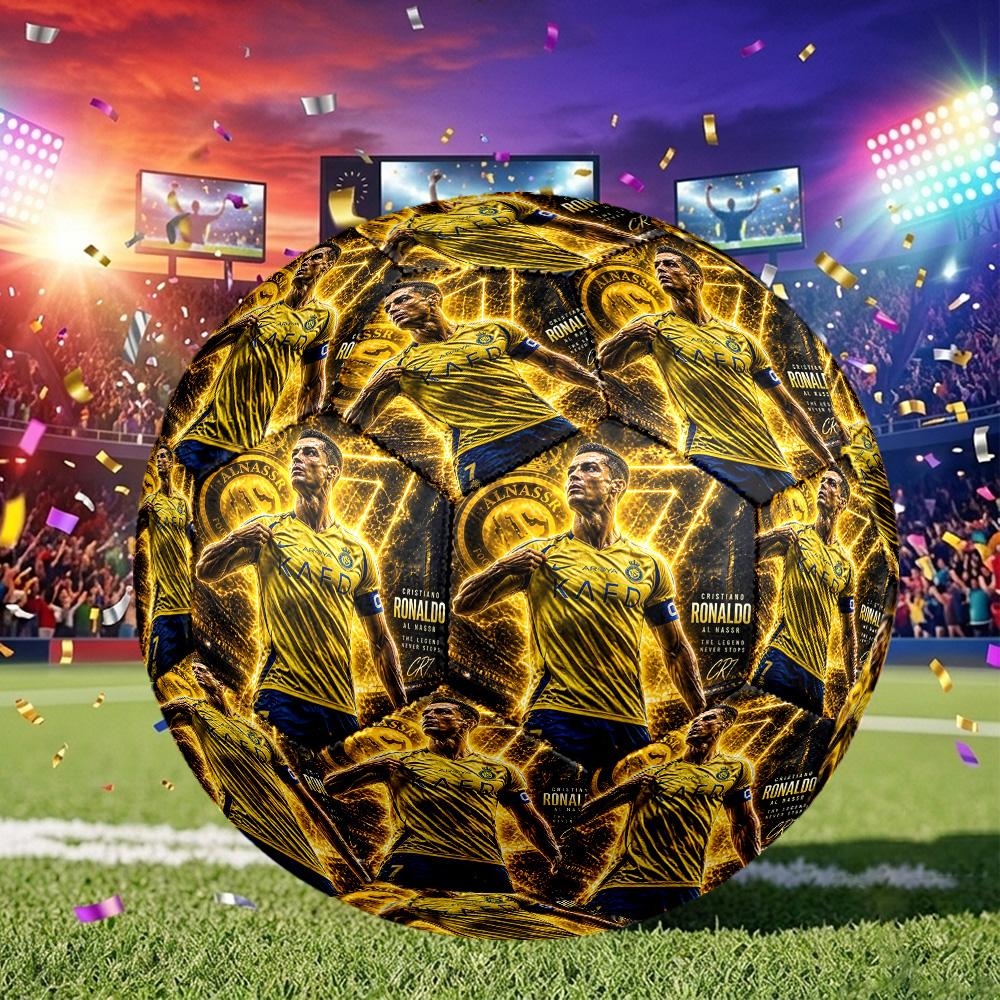1pc Golden Number Seven Soccer Ball Size 5, Suitable for Practice Matches/tournament Training,Lightweight and Durable. Cl7025
