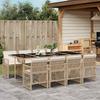 Vidaxl 9-Cz. Garden Furniture Set With Cushions, Beige, Poly Rattan