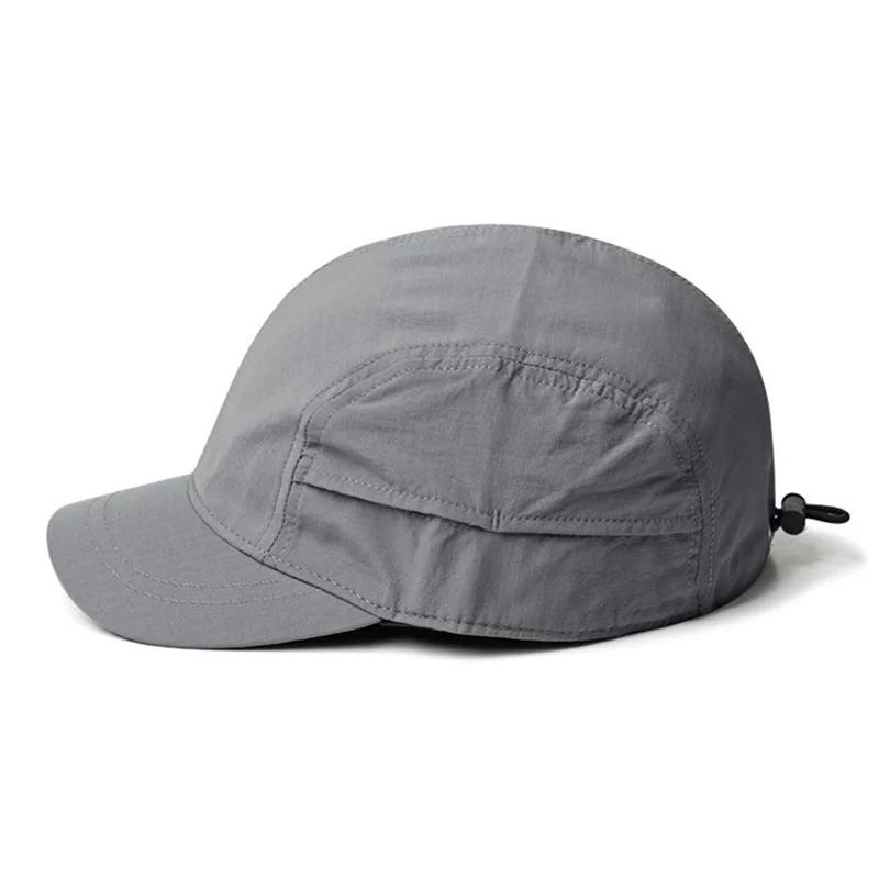 2026 Short-brimmed solid color baseball cap Lightweight Quick-Dry Polyester Adjustable Buckle Closure Sun Protection Breathable