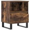 Table de chevet - Maison Exclusive - Chêne fumé - Bois d'ingénierie résistant à l'humidité - Tiroir et pieds métal