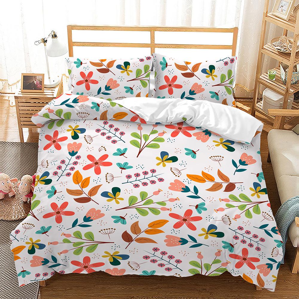 Quilt Cover Flower Floral Series Fresh 3D Quilt Cover Three-Piece Digital Kit