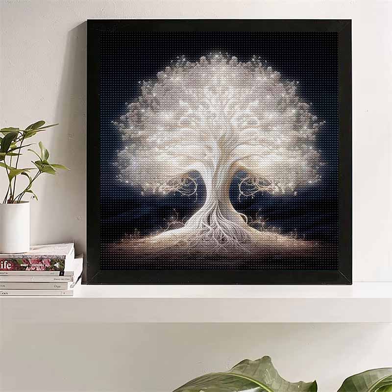 Neuankömmling 5D DIY Vollkreis Diamantmalerei "Silberbaum" Stickerei Kreuzstich Heimdekor Geschenk