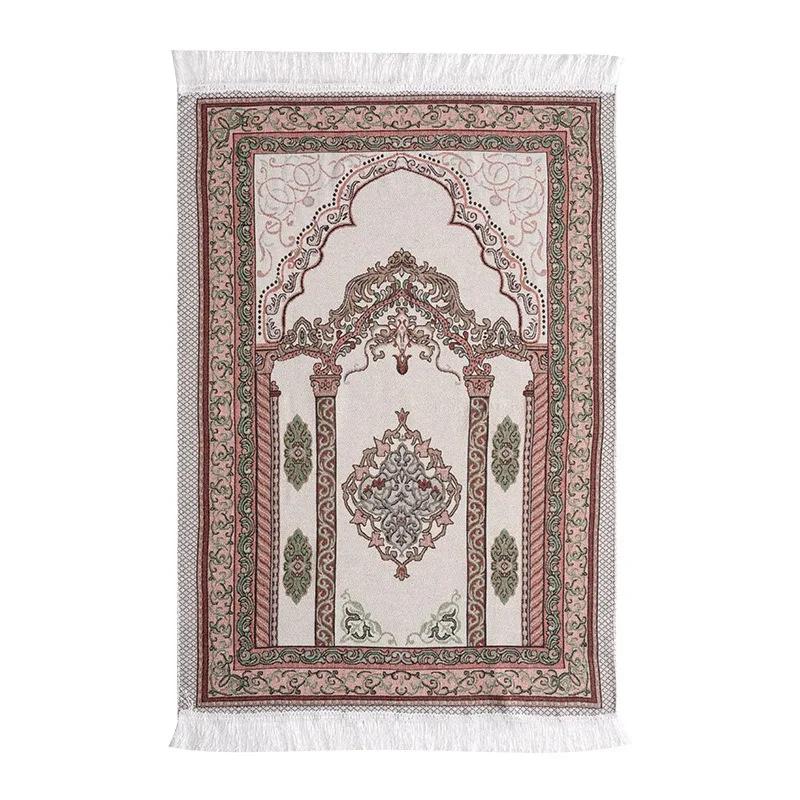 VIKAMA Islamic Prayer Mat, Muslim Prayer Rug With Qibla Compass, Machine Washable, Suitable For Prayer, Ramadan, And Home Use