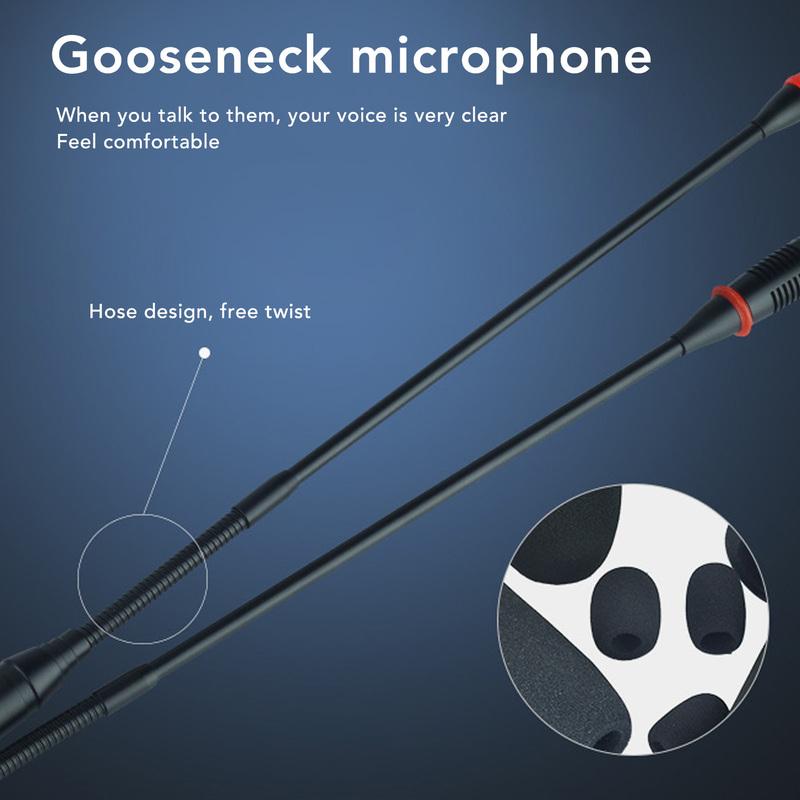 Condenser Gooseneck Microphone Clear Sound 23.2in  Indicator Gooseneck Microphone with Windproof Cotton for Conference