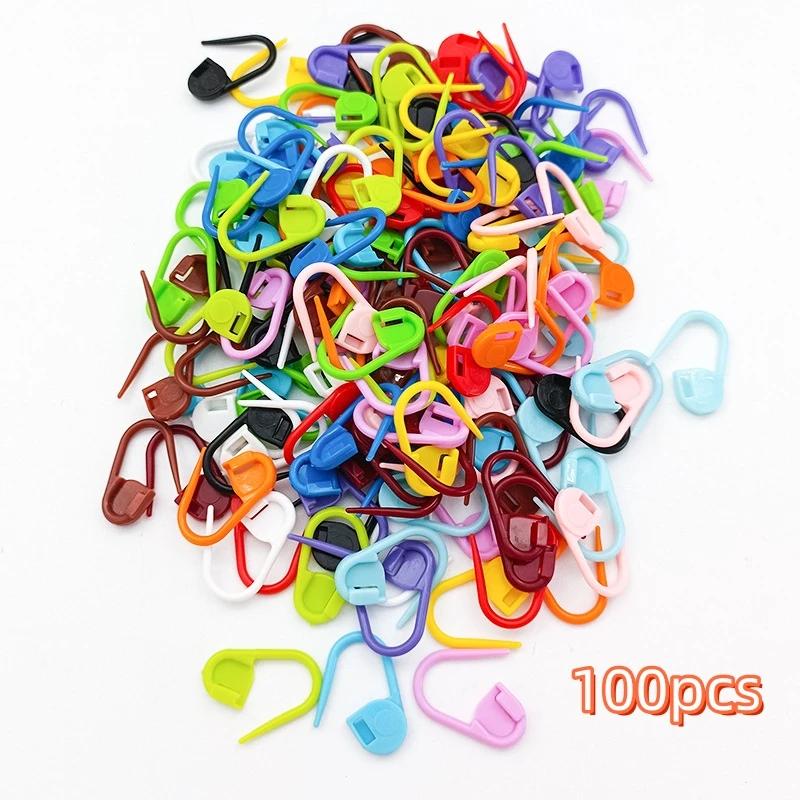 50-500pcs Mix Color Plastic Resin Small Clip Locking Stitch Markers Crochet Latch Knitting Tools Needle Clip Hook Sewing Tool