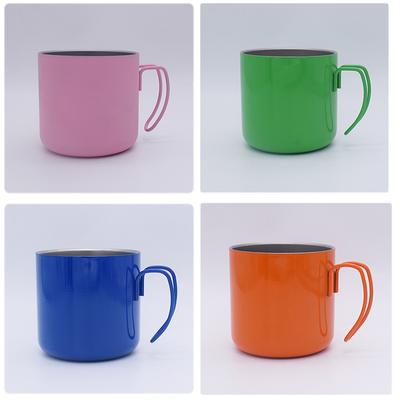 Edelstahlbecher, einfacher 304 Kaffeetasse, Desktop Trinkbecher, doppelwandige Thermoskanne zufälliger Becher Campingbecher
