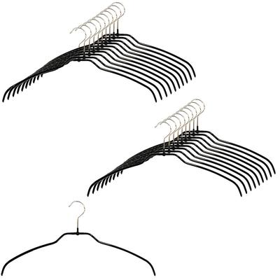 MAWA Hangers Silhouette Light 42 Black Non-Slip 20-Pack MA4120-SET20