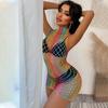 Sex underwear foreign trade new rainbow sexy sex net clothes foreign trade color temptation perspective