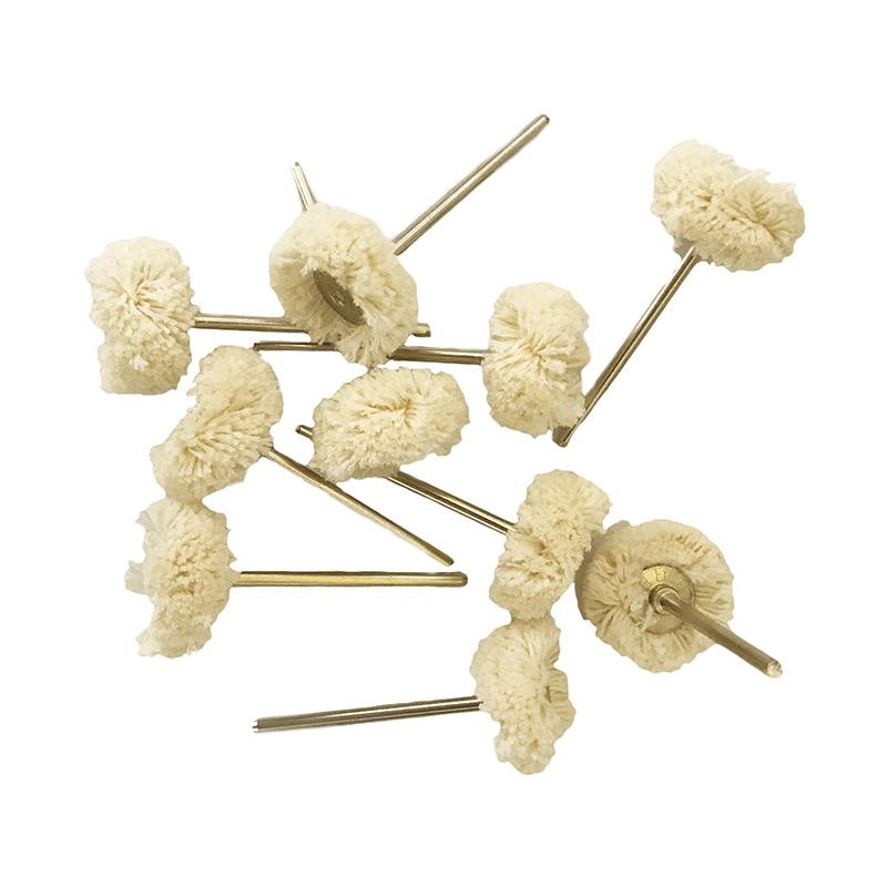 10pcs/saco Dental Polimento Profilaxia Escovas Lã Roda Pano Algodão Cavalo Cabelo Dentes Polidor Baixa Velocidade Reta Handpiece