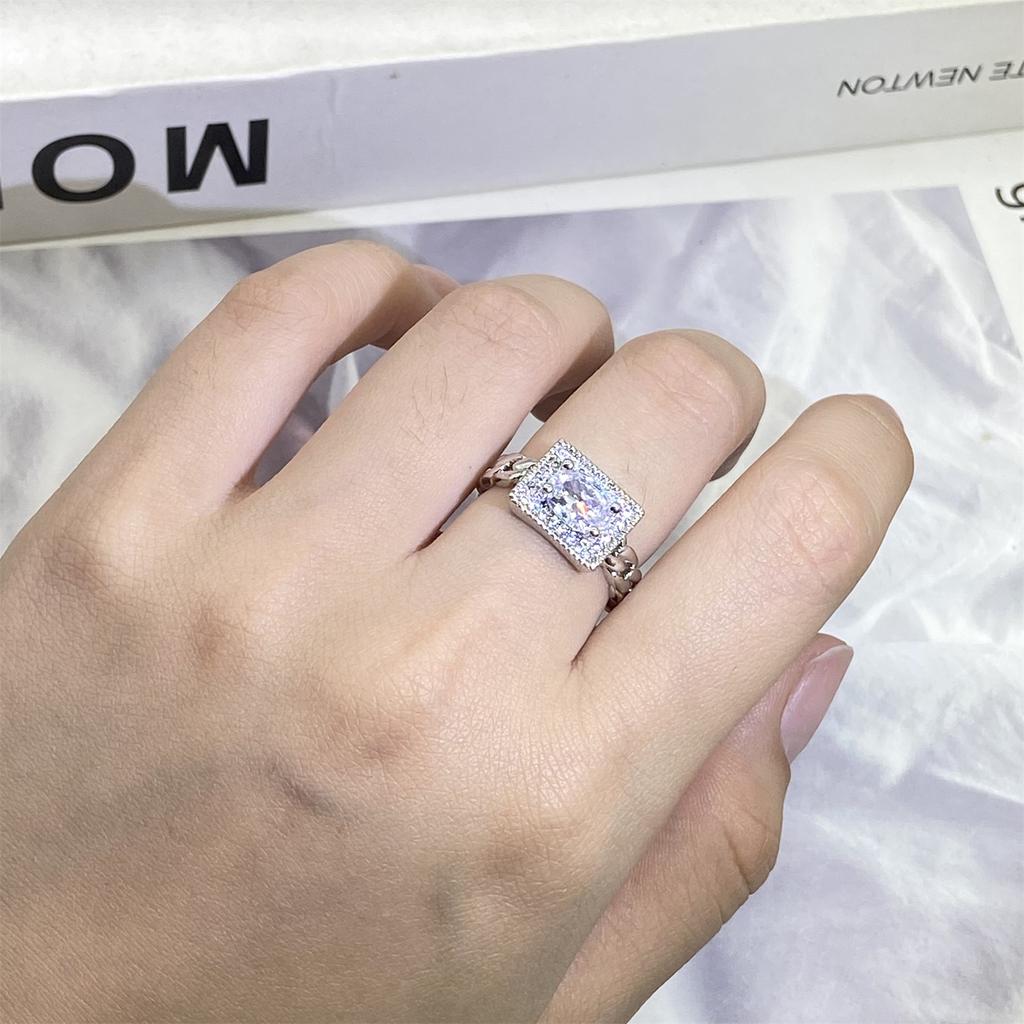 Exquisite Red and White Zircon Ring for Women's  Silver Plated Wedding Bridal Ring Party Jewelry New Engagement Couple Ring
