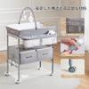 Maydolly Diaper Changing Height On With Easy To Baby Maternity Gift With Table, Foldable, Adjustable, Wheels, Storage, Clean, Care, Nursery, (Gray,
