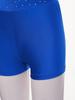 Girls Gymnastics Crop Top Set Sleeveless Mock Neck Keyhole Back Shiny Shorts Headwear Included