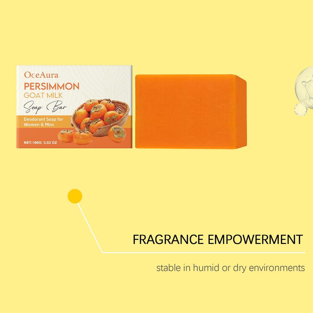 Persimmon & Goat Milk Body Bar, Gentle Moisturizing, Deep Cleansing Nourishing Soap for Whole Body Care