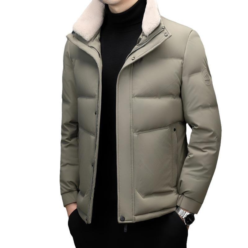 Men's Winter Thick Down Jacket - Short, Plus Size, Casual Loose Fit, 90% White Duck Down