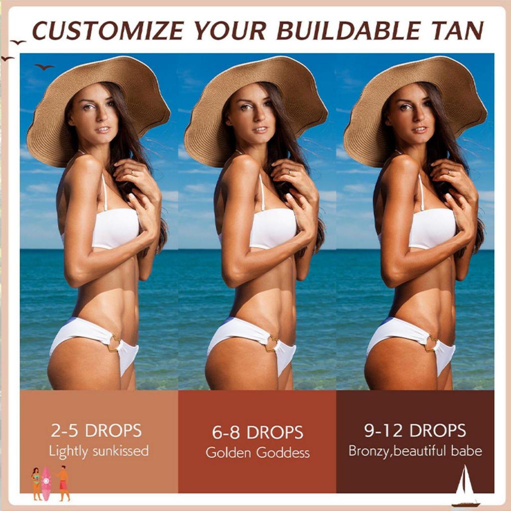 Picături autobronzante TRSTAY potrivite pentru bronzarea automată a feței și întregului corp fără lumină solară