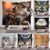Kawaii Owl Tapestry Background Wall Art Decoration Wall Hanging Living Room Bedroom Dormitory Room Cute Animal Home Decoration
