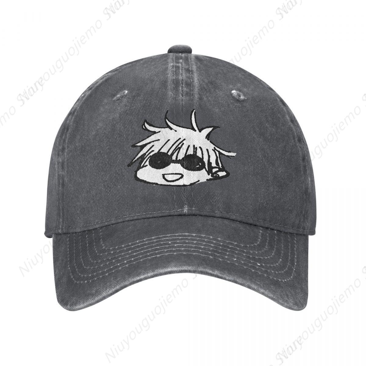 

Бейсболка Gojo Satoru Manga Kawaii Unisex, кепка для бейсбола Jujutsu Kaisen, японское аниме, состаренные, выстиранные шляпы, кепка для путешествий, регулируемая посадка, солнцезащитная Adjustable