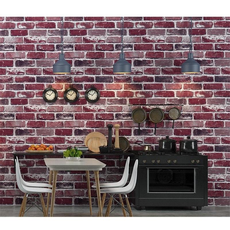 Retro Nostalgic Imitation Brick Pattern Brick Brick Wallpaper Cafe Bar Restaurant Culture Wallpaper